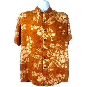 Vintage Mens Panama Jack Short Sleeved Hawaiian Button Down Shirt-Size Large